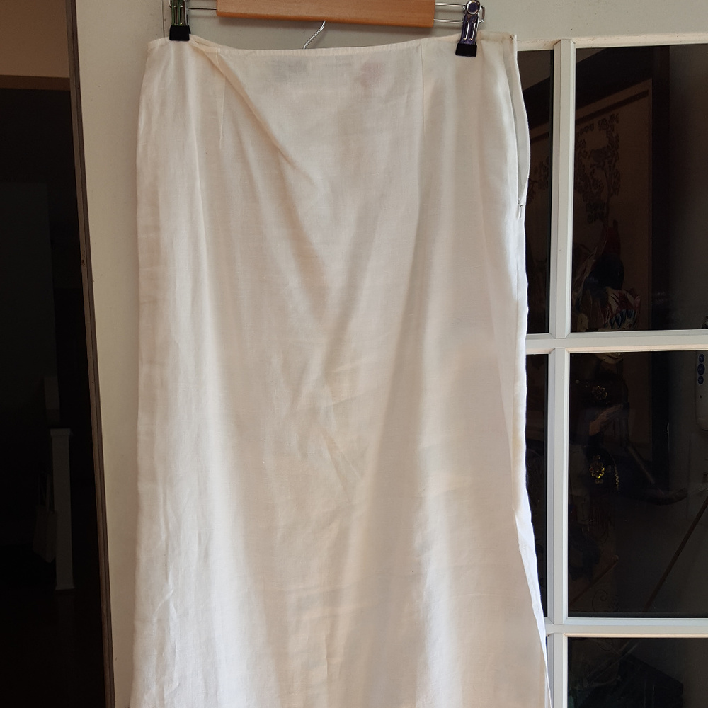 White Irish Linen Skirt